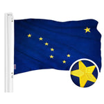 Load image into Gallery viewer, G128 Combo Pack: USA American Flag 3x5 Ft Embroidered Stars &amp; Alaska State Flag 3x5 Ft Embroidered