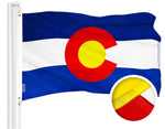 Load image into Gallery viewer, G128 Combo Pack: American USA Flag 2x3 Ft &amp; Colorado CO State Flag 2x3 Ft  Both ToughWeave Series Embroidered Polyester, Embroidered Design, Indoor/Outdoor, Brass Grommets