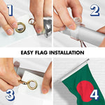 Load image into Gallery viewer, Combo Pack 6 Ft Tangle Free Spinning Flagpole Silver and Bangladesh Flag 3x5 Ft