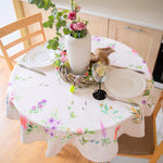 Load image into Gallery viewer, Finest Floral Round Tablecloth 60 inch Diameter Non Iron Stain Resistant