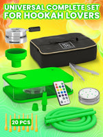 Load image into Gallery viewer, Green Hookah Set With Everything Premium Small Hookah Set For Travel With Case