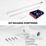 Load image into Gallery viewer, G128 Combo Pack: 6 Ft Tangle Free Aluminum Spinning Flagpole (Silver) &amp; Bennington 76 TeaStained Flag 3x5 Ft, LiteWeave Pro Series Printed 300D Polyester  Pole with Flag Included