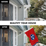 Load image into Gallery viewer, G128 Combo Pack: 6 Ft Tangle Free Spinning Flagpole (White) &amp; Tennessee Flag 3x5 Ft Embroidered 220GSM Spun Polyester, Brass Grommets (Flag Included) Aluminum Flag Pole