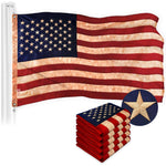 Load image into Gallery viewer, G128 5 Pack: American USA TeaStained Flag  2x3 Ft  ToughWeave Pro Series Embroidered 420D Polyester  Embroidered Stars
