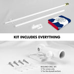 Load image into Gallery viewer, G128 Combo Pack: 6 Ft Tangle Free Spinning Flagpole (White) &amp; Wyoming Flag 3x5 Ft Printed 150D Polyester, Brass Grommets (Flag Included) Aluminum Flag Pole