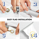 Load image into Gallery viewer, G128 Combo Pack: 6 Ft Tangle Free Aluminum Spinning Flagpole (Silver) &amp; Rhode Island No Golden Border State Flag 3x5 Ft, ToughWeave Series Embroidered 300D Polyester  Pole with Flag Included