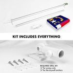 Load image into Gallery viewer, G128 Combo Pack: 6 Feet Tangle Free Spinning Flagpole (Silver) North Carolina State Flag 3x5 ft Printed 150D Brass Grommets (Flag Included) Aluminum Flag Pole