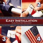 Load image into Gallery viewer, G128 Betsy Ross TeaStained Flag  2.5x4 Ft  Pole Sleeve Embroidered 420D Polyester  Embroidered Stars, Sewn Stripes, Brass Grommets, Indoor/Outdoor, Vibrant Colors, Quality Polyester