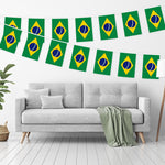 Load image into Gallery viewer, G128 Brazil Brazilian Bunting Banner  Flag 8.2 x 5.5 Inch, Full String 33 Feet  Printed 150D Polyester, Decorations For Bar, School, Festival Events Celebration