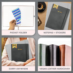 Load image into Gallery viewer, 2025 2026 HARDCOVER Leather Planner Weekly &amp; Monthly   6.5 * 8.5 Inches   Academic Planner Business Personal or Student   Pen Holder Thick Paper July 2025   June 2026 (Dark Grey)