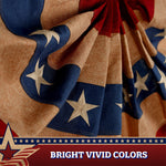 Load image into Gallery viewer, G128  5 Pack: USA Tea Stained Pleated Fan Flag 1.5x3FT Burlap Embroidered Polyester Stars and Stripes