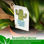 Load image into Gallery viewer, Garden Flag and Stand I'm Stuck on You Cactus 4x8 Inch Printed Blockout