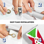 Load image into Gallery viewer, G128 Combo Pack: 6 Ft Tangle Free Aluminum Spinning Flagpole (Silver) &amp; Burundi Umurundi Flag 3x5 Ft, LiteWeave Pro Series Printed 150D Polyester  Pole with Flag Included