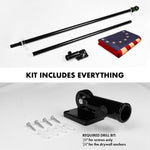 Load image into Gallery viewer, G128 Combo Pack: 6 Ft Tangle Free Aluminum Spinning Flagpole (Black) &amp; Betsy Ross TeaStained Flag 3x5 Ft, ToughWeave Pro Series Embroidered 420D Polyester  Pole with Flag Included