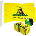 Load image into Gallery viewer, Gadsden Don't Tread on Me Flag 3x5 Ft 10Pack Embroidered Polyester By G128