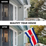 Load image into Gallery viewer, Combo Pack 6 Ft Tangle Free Spinning Flagpole White Costa Rica Flag 3x5 ft