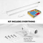 Load image into Gallery viewer, G128 Combo Pack: 6 Ft Tangle Free Aluminum Spinning Flagpole (Silver) &amp; New Jersey NJ State Flag 3x5 Ft, LiteWeave Pro Series Printed 300D Polyester  Pole with Flag Included