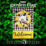 Load image into Gallery viewer, Garden Flag Welcome Bird with Fruit Wreath 12x18 Inch Bird Yellow Printed