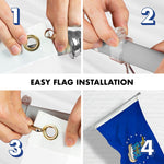 Load image into Gallery viewer, G128  6 Feet Tangle Free Spinning Flagpole (Silver) US Air Force Double Sided Brass Grommets Embroidered 3x5 ft (Flag Included) Aluminum Flag Pole