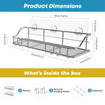 Load image into Gallery viewer, 2 Pack Silver Adhesive Shower Caddy Shower Shelf Organizer for Bathroom Organization with Hooks SUS304 Stainless Steel