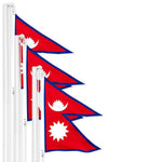 Load image into Gallery viewer, G128 3 Pack: Nepal Nepali Flag  3x5 Ft  LiteWeave Pro Series Printed 150D Polyester  Country Flag, Indoor/Outdoor, Vibrant Colors, Brass Grommets, Thicker and More Durable Than 100D 75D Polyester