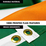 Load image into Gallery viewer, G128  6 Feet Tangle Free Spinning Flagpole (White) Ireland SHAMROCK Brass Grommets Printed 3x5 ft (Flag Included) Aluminum Flag Pole