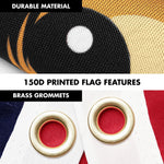 Load image into Gallery viewer, G128 Combo Pack: 6 Ft Tangle Free Aluminum Spinning Flagpole (Black) &amp; American USA Proud and Free Eagle Flag Flag 3x5 Ft, LiteWeave Pro Series Printed 300D Polyester  Pole with Flag Included