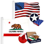 Load image into Gallery viewer, G128 COMBO PACK: American Flag Single Sided 3x5 Ft &amp; California State Flag Double Sided 3x5 Ft, Both Embroidered Polyester