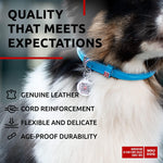 Load image into Gallery viewer, Rolled Leather Dog Collar Padded Small Dogs 21–24 in Neck Blue