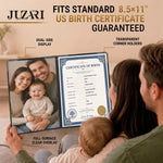 Load image into Gallery viewer, Birth Certificate Holder 8.5x11 Black Faux Leather Document Protector for Records Letter Size Durable Birth Certificate Document Holder Sleeve Protective Keepsake Folder with Gold Foil Cover
