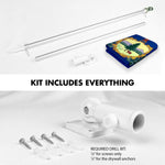 Load image into Gallery viewer, G128 Combo Pack: 6 Ft Tangle Free Aluminum Spinning Flagpole (Silver) &amp; Vermont VT State Flag 3x5 Ft, LiteWeave Pro Series Printed 300D Polyester  Pole with Flag Included