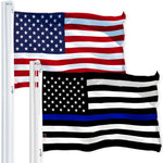 Load image into Gallery viewer, G128 Combo Pack: USA American Flag 3x5 Ft 150D Printed Stars &amp; Thin Blue Line Flag 3x5 Ft 150D Printed