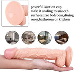 Load image into Gallery viewer, Long Dildo Realistic With Thick Sunction Cup Base For Hands Free Play 10 Inch