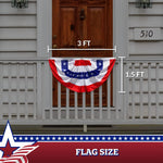 Load image into Gallery viewer, 2 Pack USA Pleated Fan Flag 1.5x3 Ft American USA Bunting Decoration Embroidered