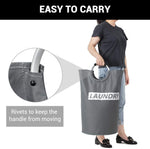 Load image into Gallery viewer, 82L Large Laundry Basket Collapsible Grey Silver Fabric Hamper Foldable Laundry Bag With Handles Waterproof Washing Clothes Bin Bag Dirty Cloth Storage