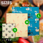 Load image into Gallery viewer, Reusable Beeswax Wraps S M L Sizes Pack of 3 Beeswax Food Wraps Washable