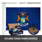 Load image into Gallery viewer, G128 Combo Pack: USA American Flag 3x5 Ft Embroidered Stars &amp; Michigan State Flag 3x5 Ft Embroidered Double Sided 2ply