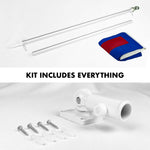 Load image into Gallery viewer, G128  6 Feet Tangle Free Spinning Flagpole (Silver) Christian Flag Brass Grommets Embroidered 3x5 ft (Flag Included) Aluminum Flag Pole