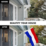 Load image into Gallery viewer, G128 Combo Pack: 6 Feet Tangle Free Spinning Flagpole (White) Netherlands Dutch Flag 3x5 ft Printed 150D Brass Grommets (Flag Included) Aluminum Flag Pole