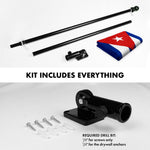 Load image into Gallery viewer, G128 Combo Pack: 6 Ft Tangle Free Aluminum Spinning Flagpole (Black) &amp; Cuba Cuban Flag 3x5 Ft, ToughWeave Series Embroidered 300D Polyester  Pole with Flag Included