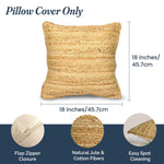Load image into Gallery viewer, The Fine Living Co. Jute Throw Pillow Covers Braided Decorative Pillow Covers Farmhouse Accent Pillows for Couch Living Room Decor 18 x 18 inch Natural 2Pc