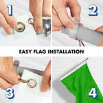Load image into Gallery viewer, G128 Combo Pack: 5 Ft Tangle Free Aluminum Spinning Flagpole (Silver) &amp; Solid Lime Green Color Flag 2.5x4 Ft, LiteWeave Pro Series Printed 150D Polyester  Pole with Flag Included