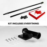 Load image into Gallery viewer, G128 Combo Pack: 6 Ft Tangle Free Aluminum Spinning Flagpole (Black) &amp; Canada Canadian Flag 3x6 Ft, ToughWeave Series Embroidered 300D Polyester  Pole with Flag Included