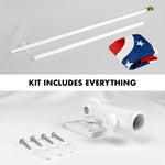 Load image into Gallery viewer, G128  6 Feet Tangle Free Spinning Flagpole (White) Ohio Flag Brass Grommets Embroidered 3x5 ft (Flag Included) Aluminum Flag Pole
