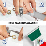 Load image into Gallery viewer, G128 Combo Pack: 6 Ft Tangle Free Aluminum Spinning Flagpole (Silver) &amp; Mexico Mexican Flag 3x5 Ft, ToughWeave Series Embroidered 300D Polyester  Pole with Flag Included