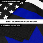 Load image into Gallery viewer, G128 Combo Pack: 6 Feet Tangle Free Spinning Flagpole (Silver) Thin Blue Line Flag 3x5 ft Printed 150D Brass Grommets (Flag Included) Aluminum Flag Pole