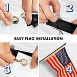Load image into Gallery viewer, G128 Combo Pack: 5 Ft Tangle Free Aluminum Spinning Flagpole (Black) &amp; USA TeaStained Flag 2.5x4 Ft, ToughWeave Pro Series Embroidered 420D Polyester  Pole with Flag Included