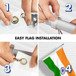 Load image into Gallery viewer, Flag Pole 6FT Silver Tangle Free &amp; India Indian Flag 3x5 Ft Combo Printed 150D Polyester By G128