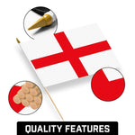 Load image into Gallery viewer, G128 12 Pack Handheld England English Stick Flags  12x18 In  Printed 150D Polyester, Country Flag, Solid Wooden Stick, Spear Gold Tip