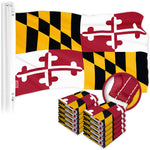 Load image into Gallery viewer, G128 10 Pack: Maryland MD State Flag  3x5 Ft  ToughWeave Series Embroidered 300D Polyester  Embroidered Design, Indoor/Outdoor, Vibrant Colors, Brass Grommets